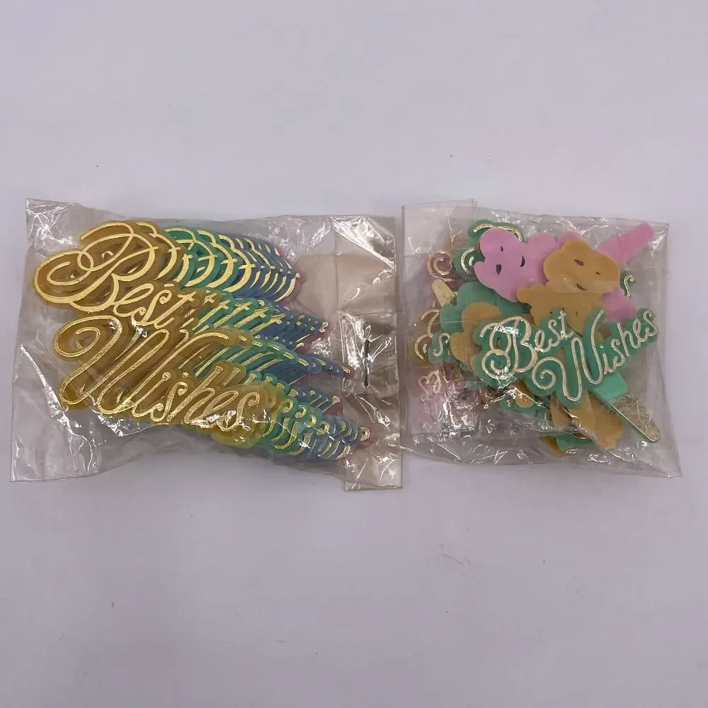 94 Vintage Cupcake Cake Toppers Happy Birthday Best Wishes Bells ABC Hat Candle